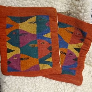 Set of 2 Vintage Boho Throw Pillow Covers Cases